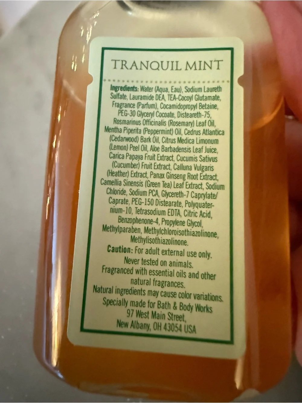 Bath & Body Works Aromatherapy Tranquil Mint Body Wash Foam Bath Travel Size